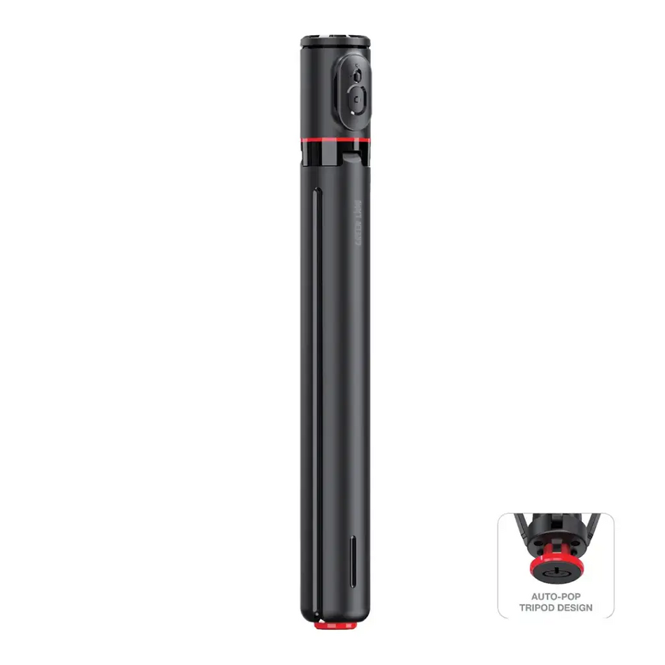 Green Lion Auto Pop Tripod 1.77M Max Height Magnetic Remote with BT V5.2, Extendable Tripod, Auto-Pop Design, Stable Base, Multi-Angle Adjustable, Adjustable Phone Clip - Black