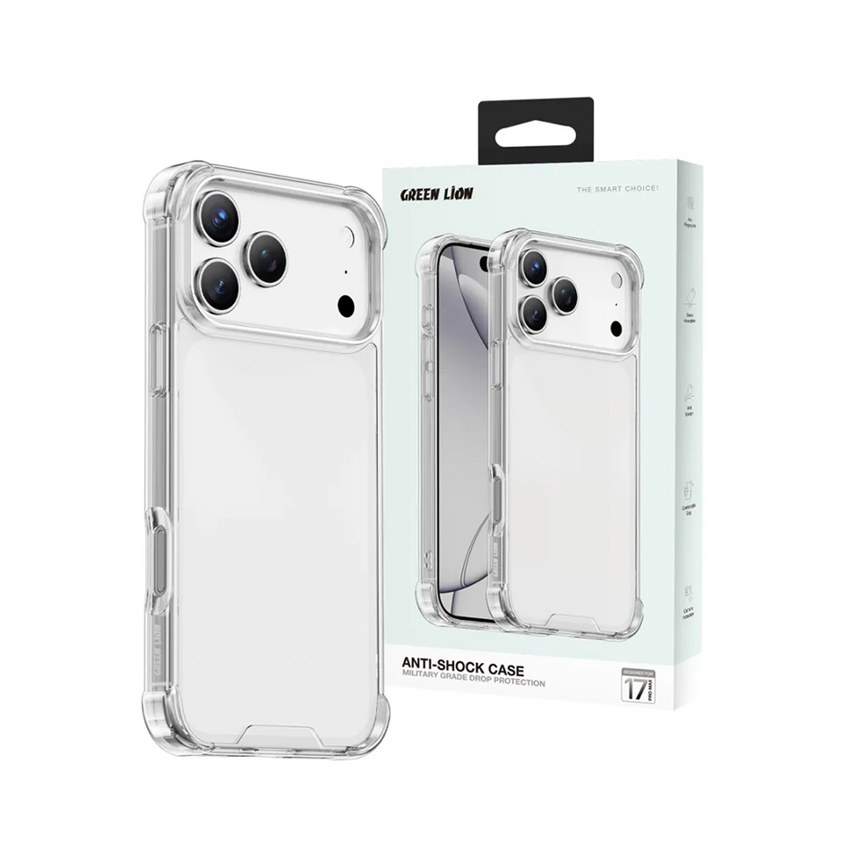 Green Lion Anti-Shock Case For Iphone 17 Series – Clear