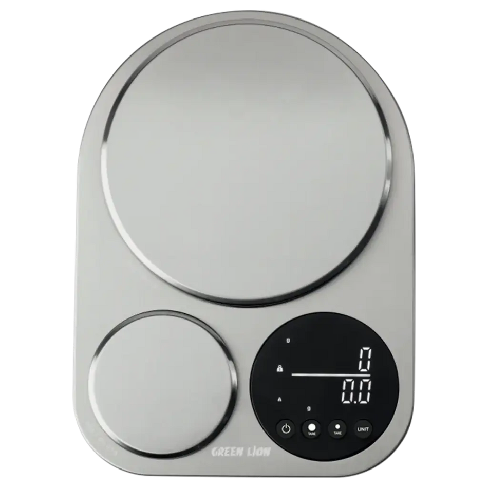 GREEN LION GL-SL1 Dual Kitchen Scale 5 kg & 500 g Capacity, Precision Weighing, Tare Function, Auto Shut-Off, Low Battery & Overload Indicator - Silver