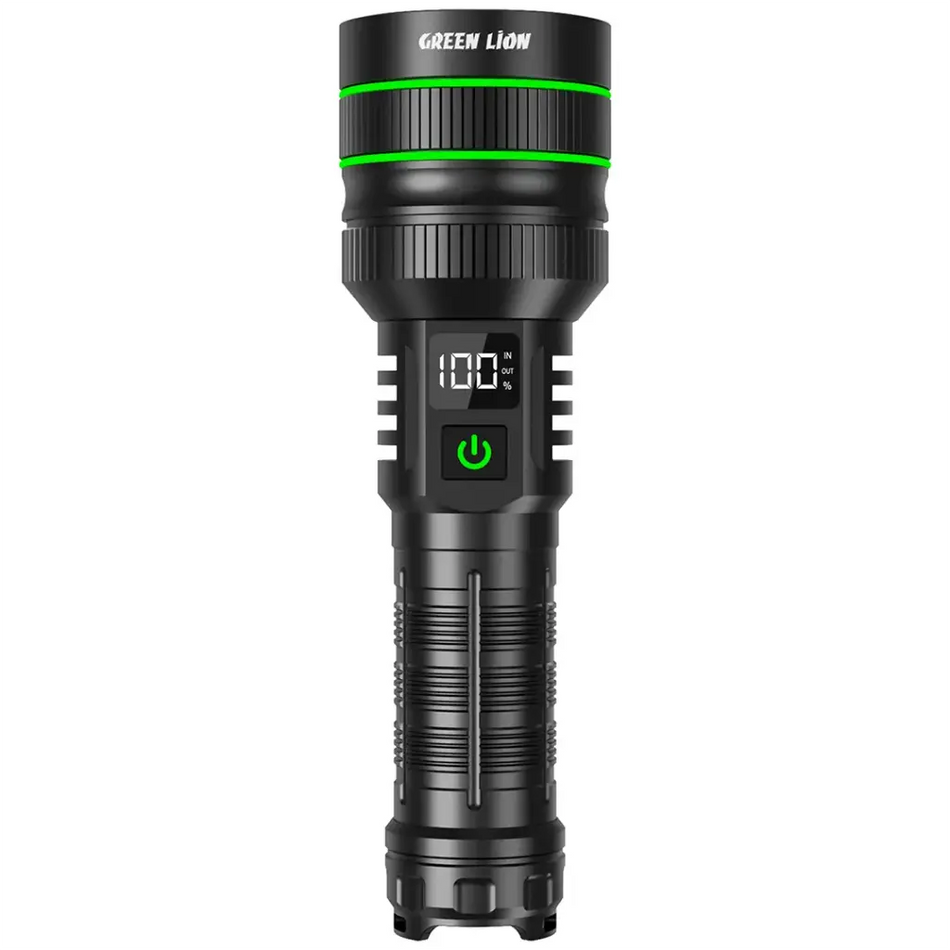 Green Lion Hyper Ray Pro LED Torch With Digital Display - Black