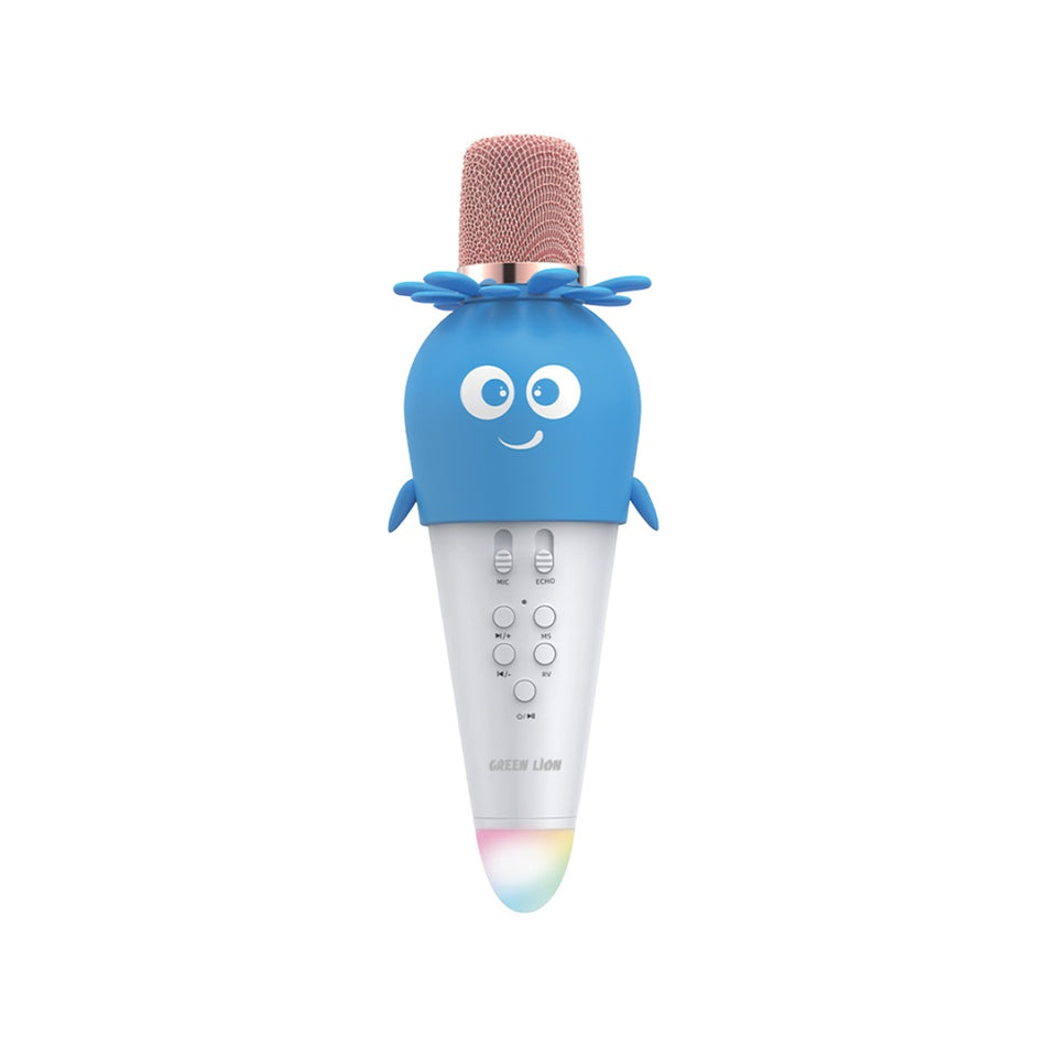 KARAOKE Green Lion Kids Karaoke blue Mic With Bluetooth 5.1 Technology , Built-in Speaker and Portable Design