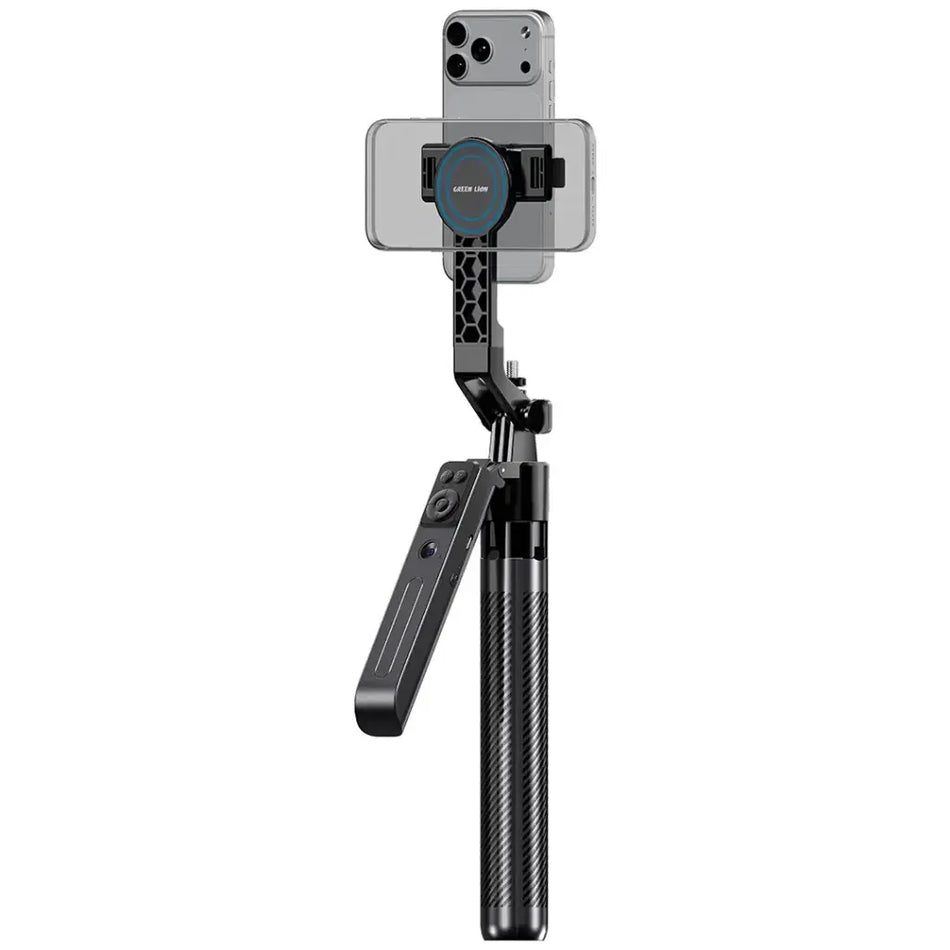 Green Lion MagSafe AI Tripod with Auto Face Tracking 360° Smart Rotation Magnetic Phone Holder Rechargeable Selfie Stand – Black (GL-SSK05)