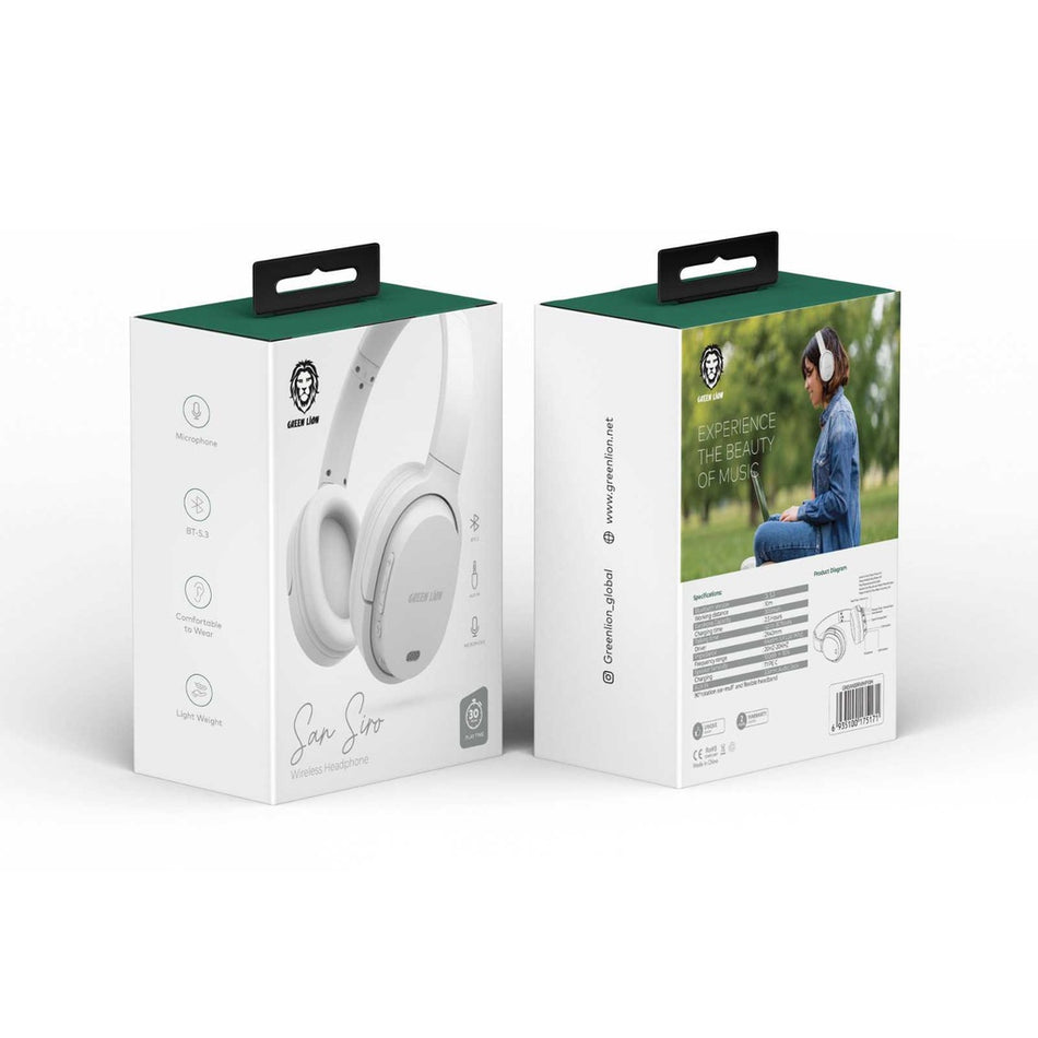 Green Lion San Siro Wireless Headphones – White