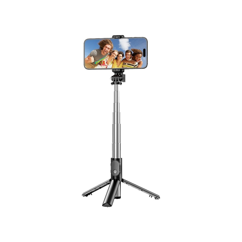 Green Lion Tripod Selfie Stick Bluetooth Remote Extendable Phone Holder Portable Vlogging Stand – Black (GL-STK5)