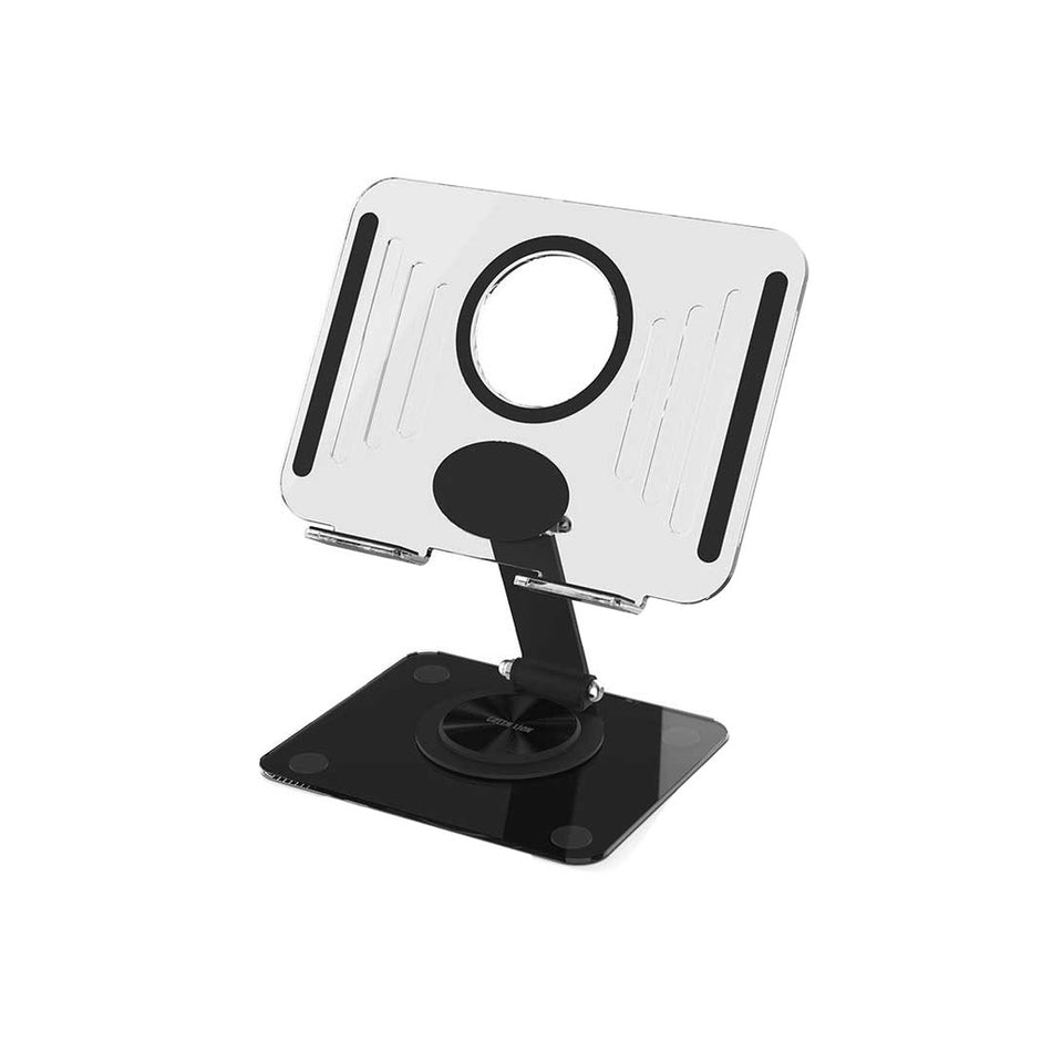 Green Lion Transparent Magnetic Tablet Stand – 360° Rotating Adjustable Holder - Black