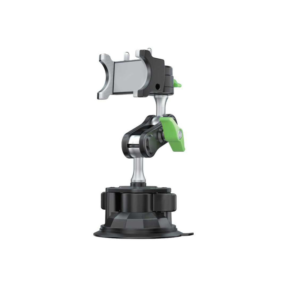 Green Lion Ultimate Phone Holder | Heavy-Duty Universal Car Dashboard & Windshield Smartphone Mount with Adjustable Long Arm and Ultra-Secure Suction Base - Black (GNULSCUPHDBK)
