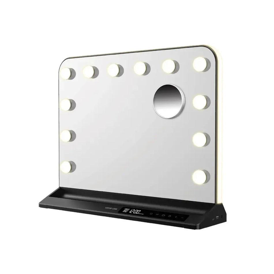 Green Lion LED Vanity Mirror with Smart Touch Control, Adjustable Stand & Shadow-Free Lighting - Black | GDLNVNYBK