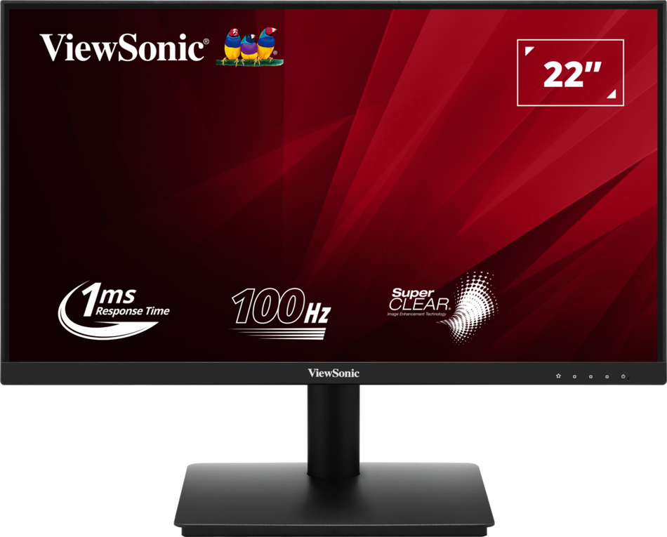 ViewSonic VA220-H 22" FHD SuperClear MVA LED Monitor with VGA and HDMI, 100Hz 1ms frameless design