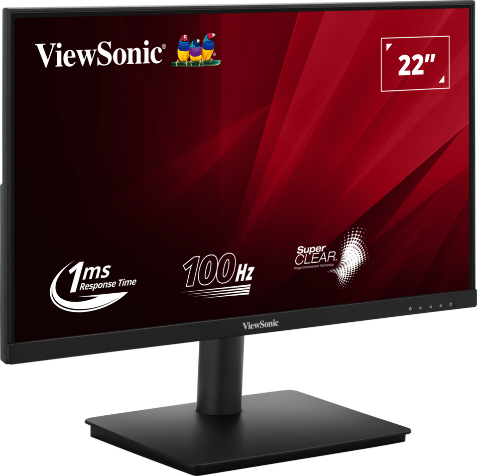 ViewSonic VA220-H 22" FHD SuperClear MVA LED Monitor with VGA and HDMI, 100Hz 1ms frameless design