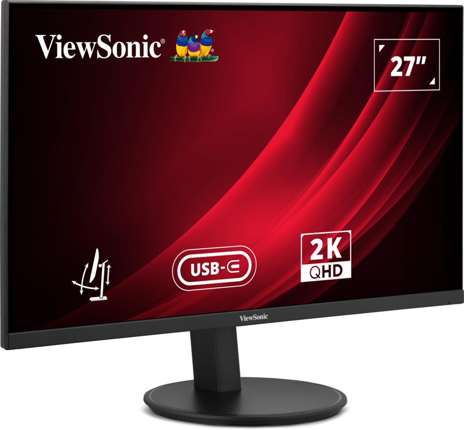 VIEWSONIC VG2708U-2K, 27'' QHD ERGONOMIC MONITOR, HDMI, DISPLAY PORT, USB-C, INTERNAL SPEAKERS