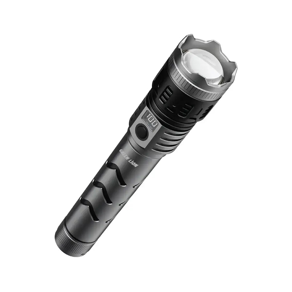 Green Lion Hunter Pro Portable LED Rechargeable Flashlight Torch - Grey