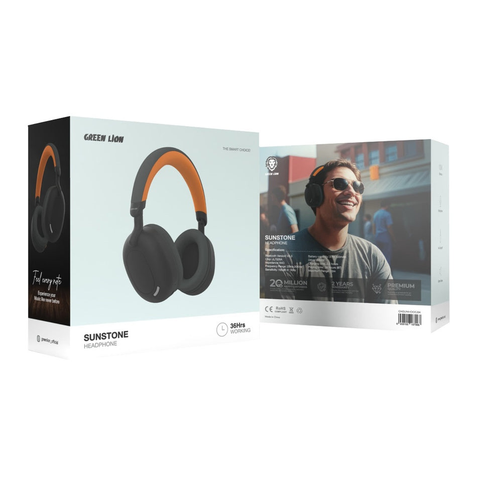 Green Lion Sunstone Bluetooth Wireless Over-Ear Headphones - Black