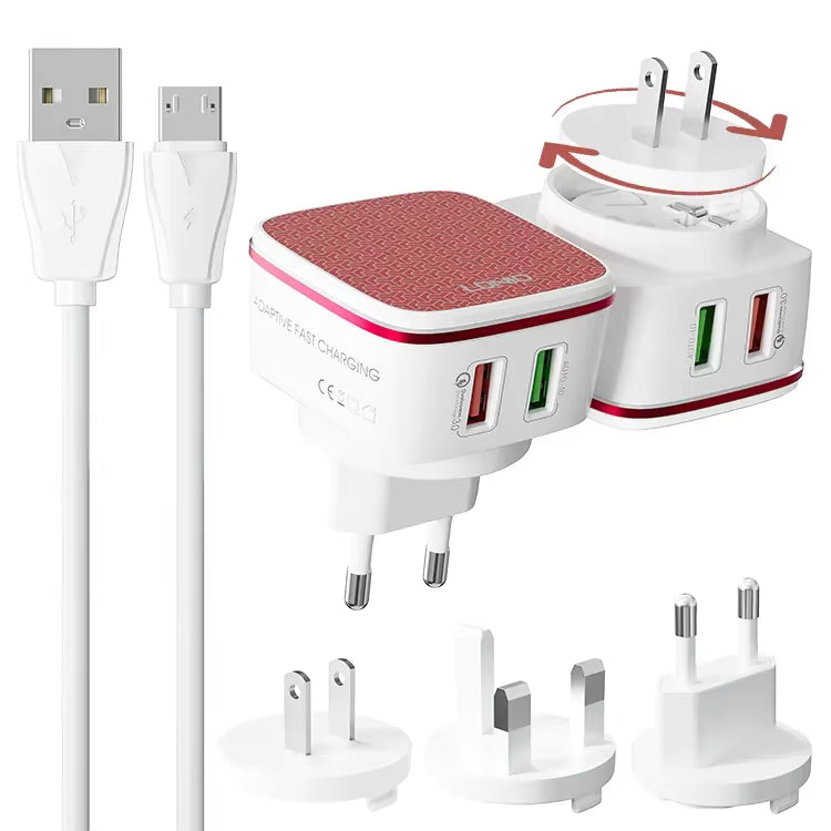 LDNIO A2405Q Dual Port Auto-ID Fast Travel Charger Wall Adapter (US / UK / EU Plug)
