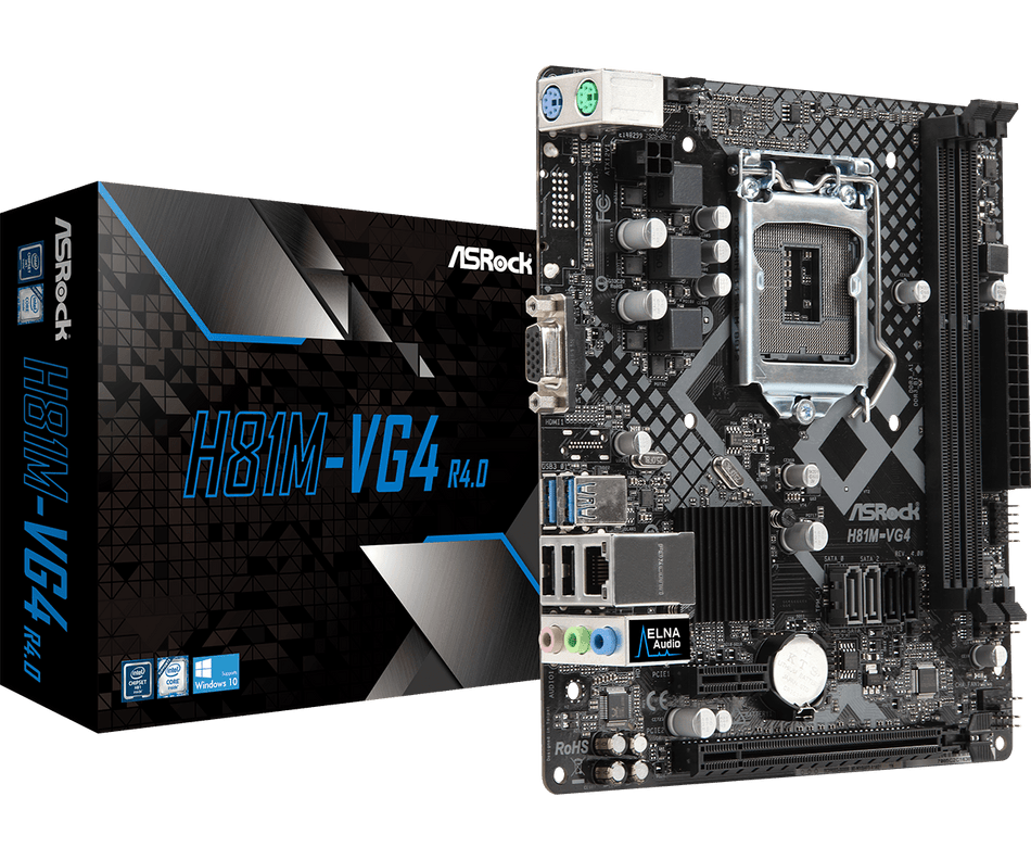 ASROCK H81M-VG4 R4.0 Intel Socket 1150 Dual Channel DDR3 1600