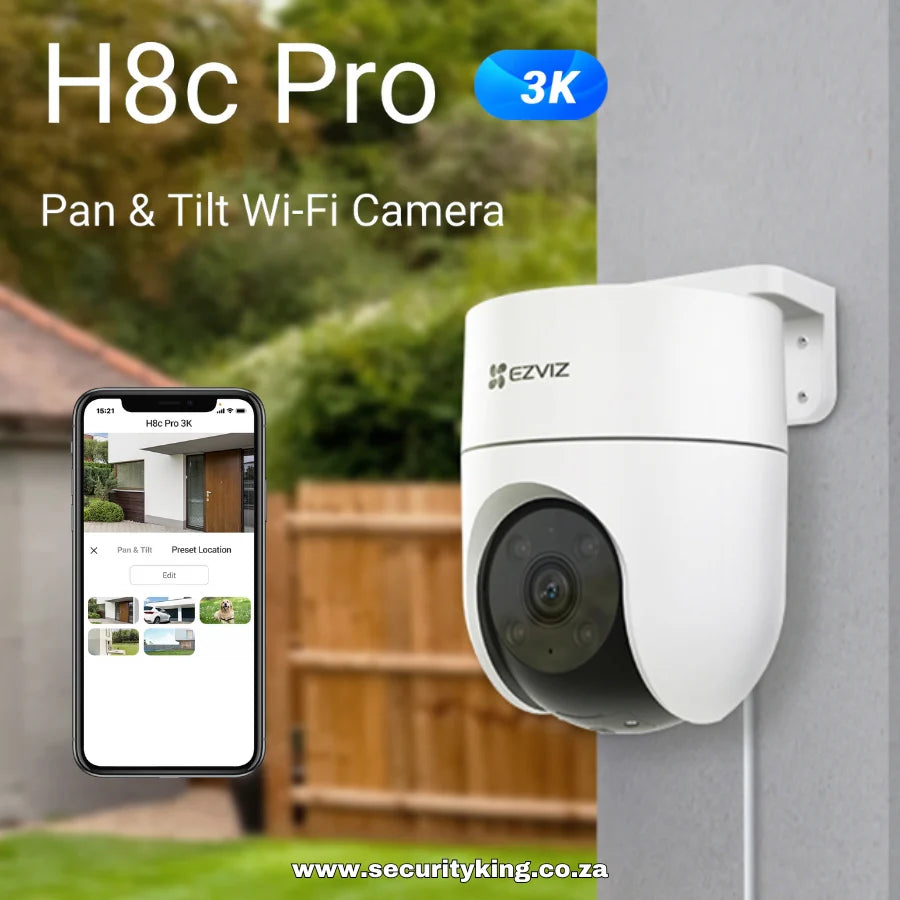 EZVIZ H8c Pro 3K Pan & Tilt Wi-Fi Outdoor Security Camera (360° Panoramic View, 5MP Ultra-HD Resolution, AI Human & Vehicle Detection, Auto-Tracking, Active Defense, Color Night Vision, Weatherproof, CS-H8c Pro)