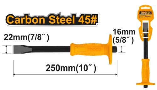Ingco Cold Chisel (HCCL082210) Heavy-Duty Industrial Hand Chisel for Cutting, Shaping, and Demolishing Concrete, Masonry, and Metal