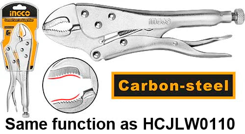 Ingco 10" Professional Curved Jaw Locking Pliers | 250mm Forged Carbon Steel Vise Grip Plier with Adjustable Tension & Quick Release Lever (HCJLW0210)