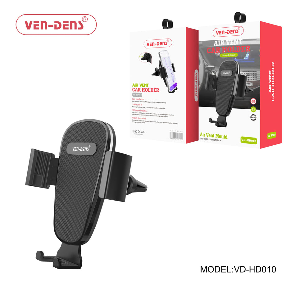 Ven-Dens VD-HD010 Air Vent Car Phone Holder | Universal 360° Rotating Hands-Free Smartphone Mount