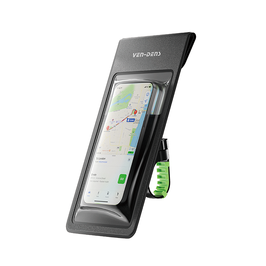 VEN-DENS VD-HD029 Deep Waterproof Bike Mobile Holder | Touchscreen Sensitive Enclosure | 360° Rotatable Handlebar Mount