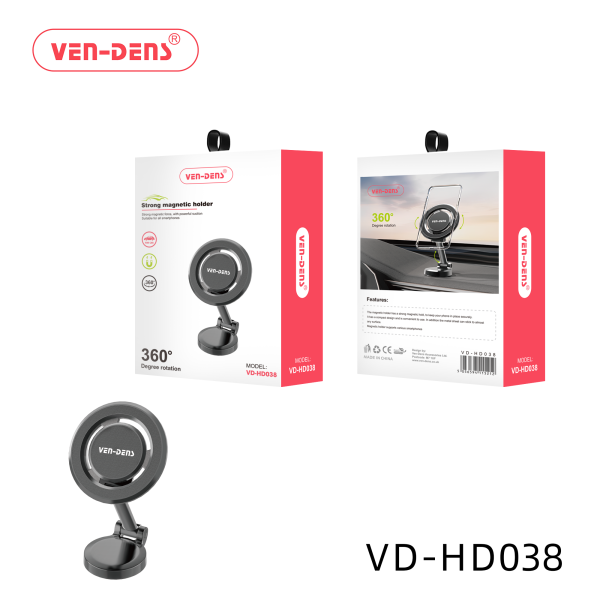 VEN-DENS VD-HD038 360° Rotation Magnetic Car Phone Holder | Strong Magnetic Grip | Universal Dashboard & Air Vent Mount