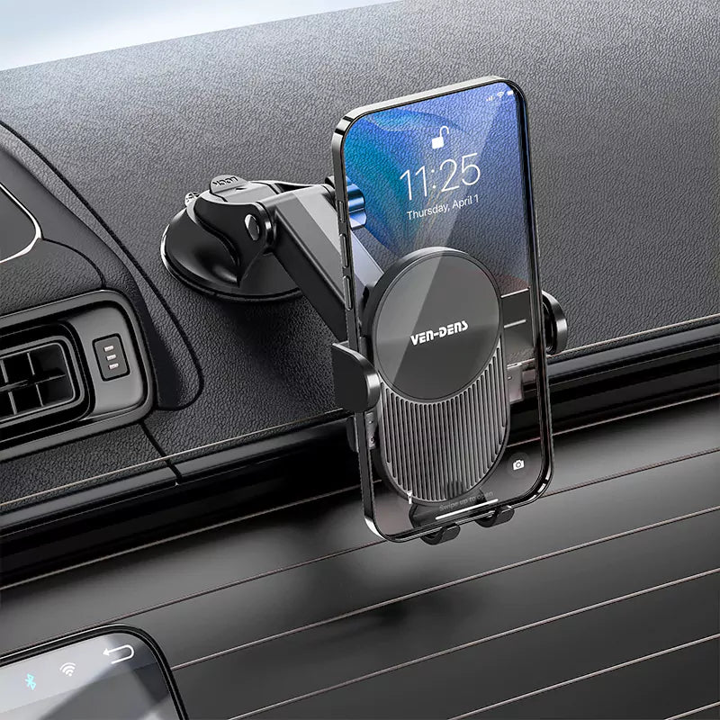 Ven-Dens VD-HD041 Universal Magnetic Car Phone Holder | Heavy-Duty 360° Rotating Dashboard & Air Vent Mount