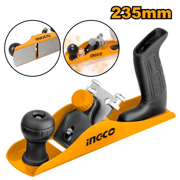 INGCO 235mm Manual Iron Bench Planer – High-Quality Q195 Steel Construction, Precisely Ground Flat Base, and Adjustable 44mm Cutting Width (HPL01300)