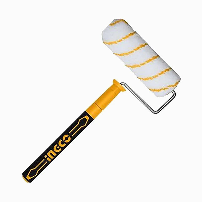 Ingco 9" Telescoping Paint Roller Cylinder Brush | 3-Section Adjustable Aluminum Extension Pole Smooth-Glide Roller Set (HRHT442302T)