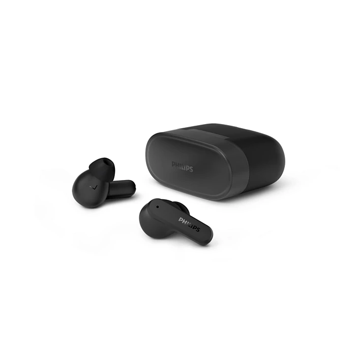 Philips TAT2000/97 True Wireless Headphones - Dynamic Bass, IPX4 Splash Resistance, Clear Call Microphone & Compact Charging Case - Available in Black & Blue