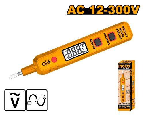 Ingco Digital Voltage Tester Pencil | AC/DC 12V–250V Induction Voltage Detector and Circuit Continuity Tester (HSDT30021)