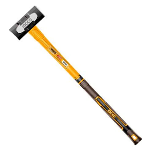 Ingco 12LB Heavy-Duty Industrial Sledge Hammer | 900mm High-Impact Forged Carbon Steel Demolition Club Wrecker with Shock-Absorbing Fiberglass Handle (HSM81598)