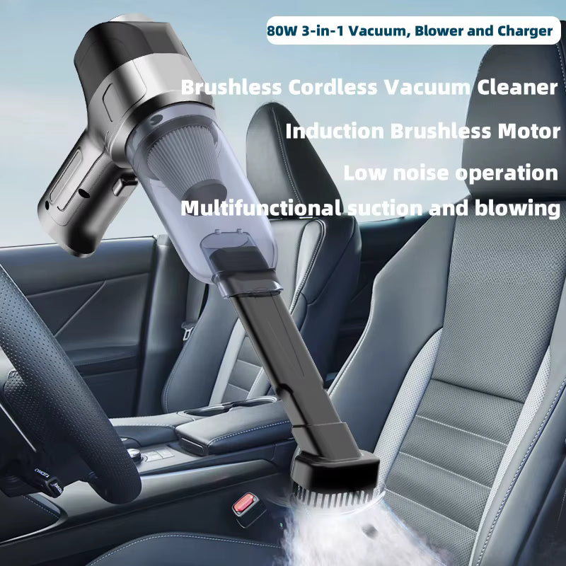 MDHL Car Vacuum Cleaner Auto Windshield Cleaner Handheld Cordless Mini Air Duster & Hand Pump for Portable Cleaning (MD-12)