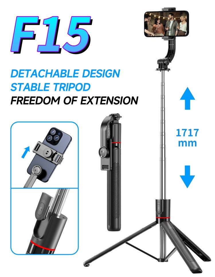 Selfie Stick F15 | Universal Wireless Bluetooth Remote Tripod & Handheld Monopod