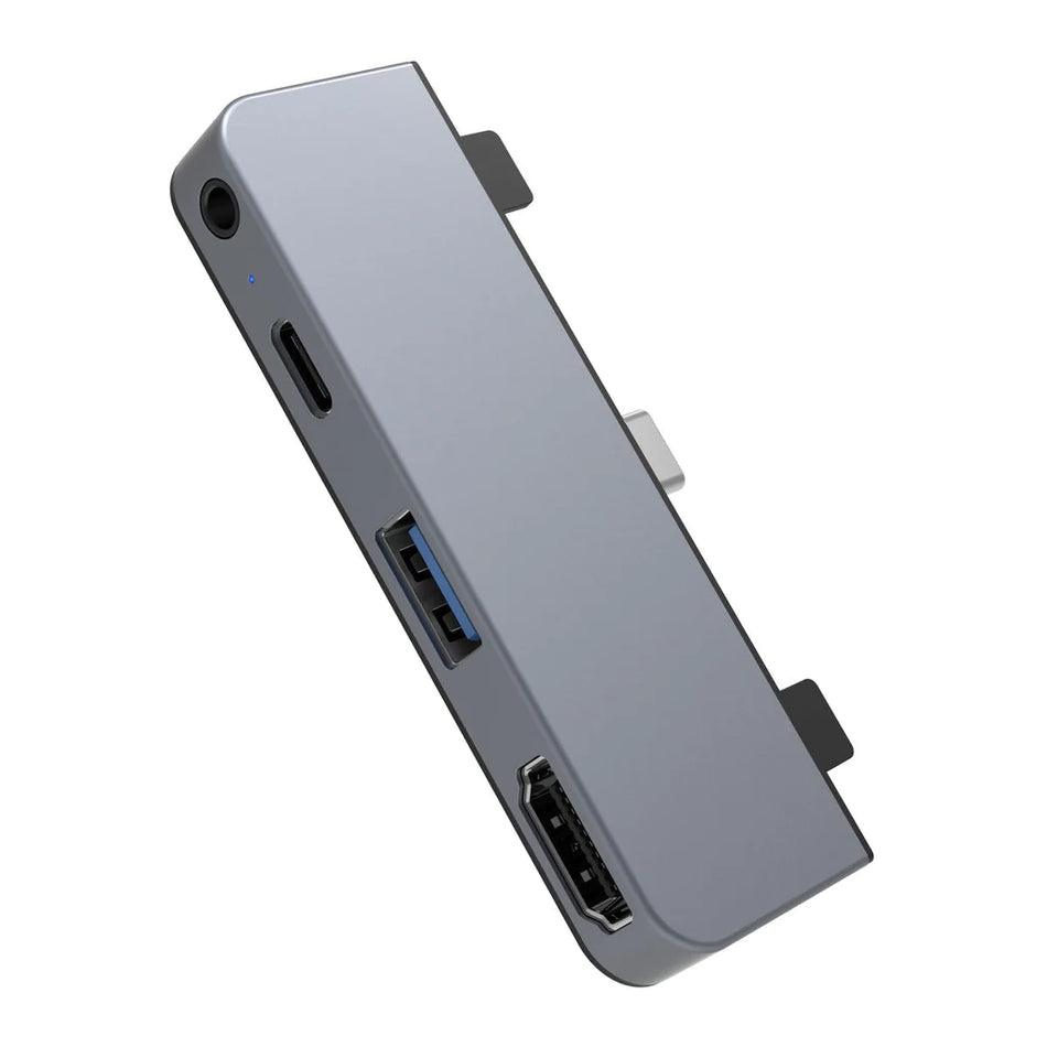 HyperDrive 4-in-1 USB-C Hub for iPad Pro and iPad Air | Compact Space Gray Form-Fitting Aluminum Docking Station with 4K HDMI Output 60W Power Delivery USB-A 3.0 and 3.5mm Audio Jack (HD319E-GRAY)