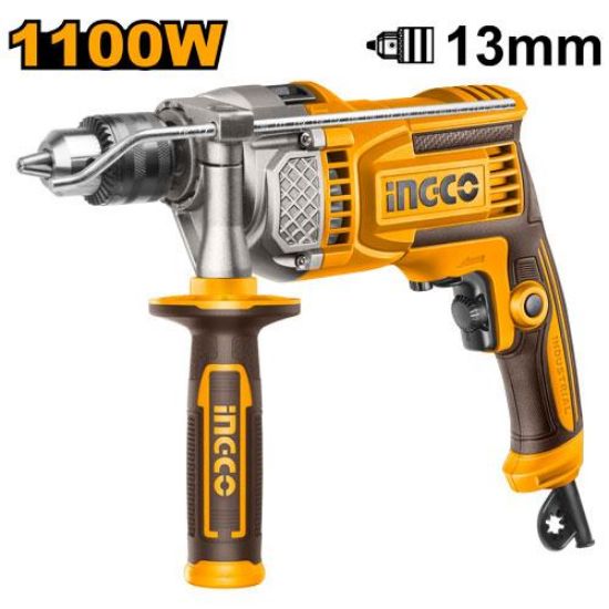 Ingco 1100W Industrial Variable Speed Impact Drill (ID110028) – Heavy-Duty Dual-Mode Masonry Drill & Screwdriver with Rugged Aluminum Gearbox