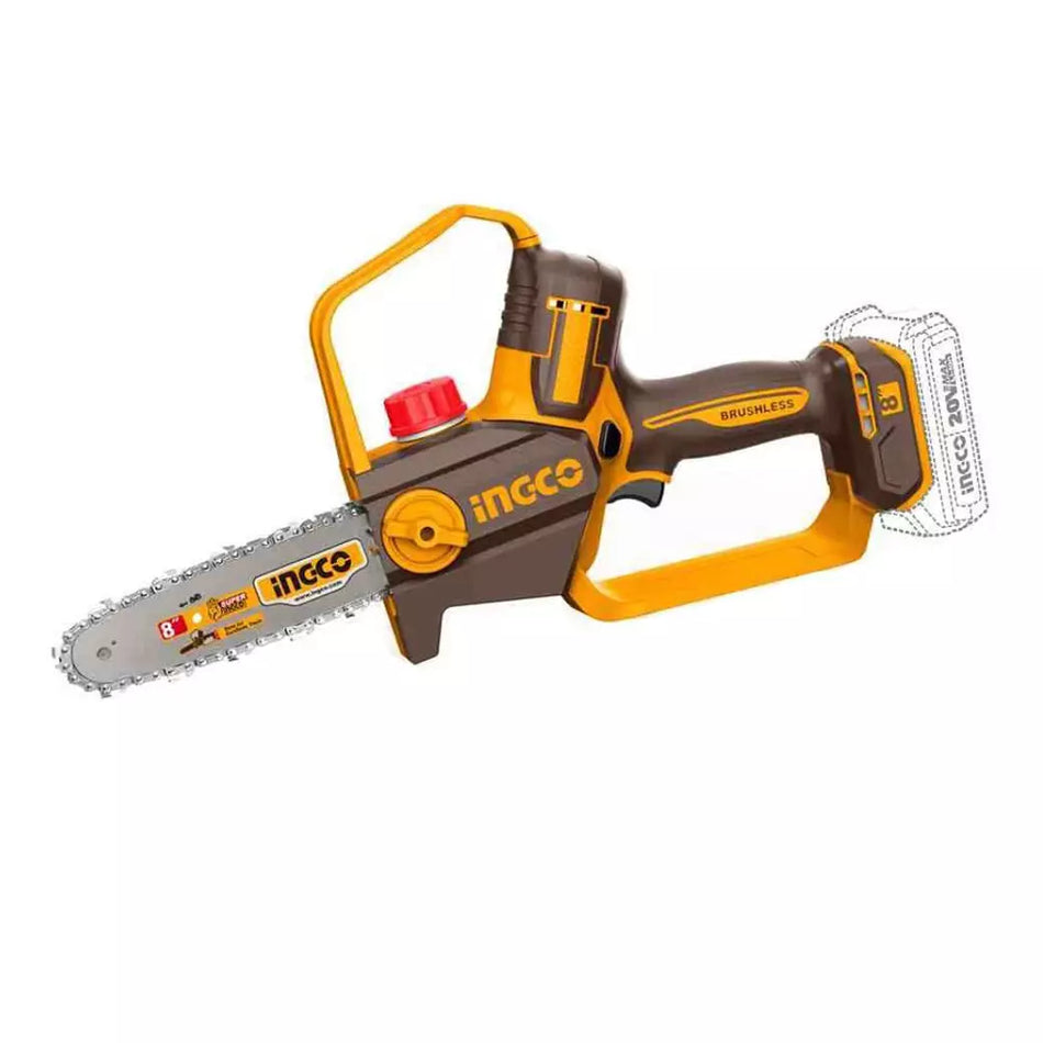 Ingco 20V Cordless Brushless Pruning Saw (CGSLI20882) – High-Efficiency 8-Inch Mini Chain Saw for Landscaping, Orchard Management & Tree Trimming