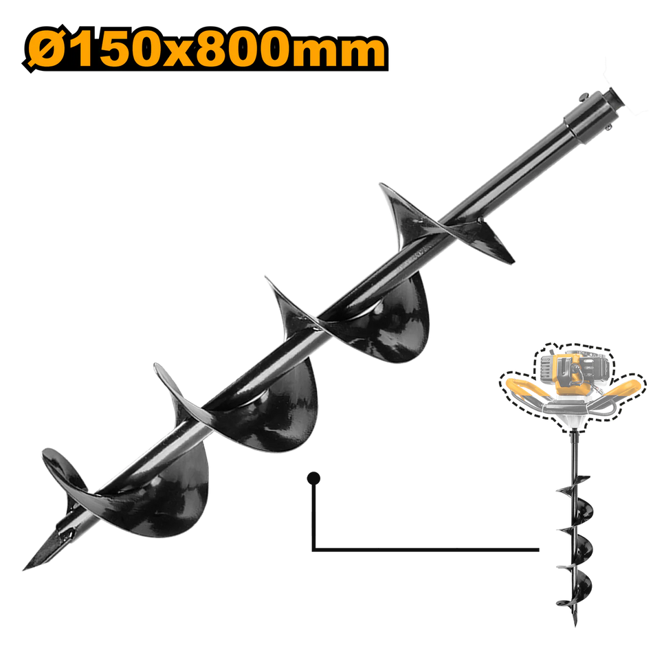 Ingco Heavy-Duty Earth Auger Drill Bit (DBW3522) – Industrial Carbon Steel Spiral Digger Attachment for Fencing, Landscaping & Planting