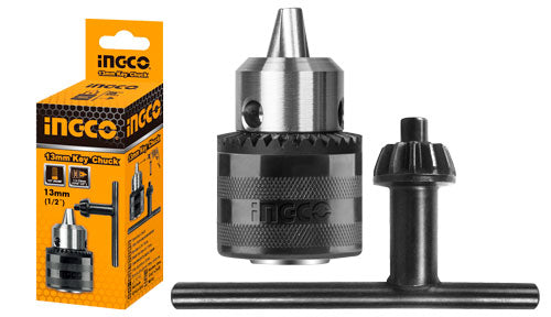 Ingco 13mm Keyed Drill Chuck | 1/2-Inch 20UNF Thread Replacement Clamping Head with Chuck Key (KC1301)