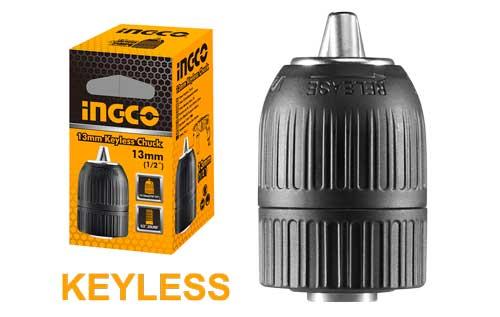 Ingco 13mm Keyless Drill Chuck | Premium Steel Three-Jaw Replacement Chuck with 1/2-Inch 20 UNF Threaded Mount for Impact and Rotary Drills (KCL1301)