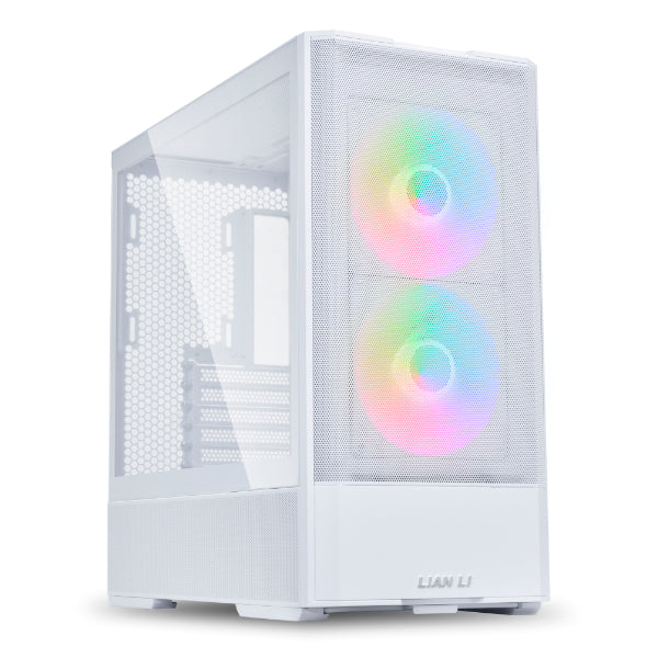 LIAN LI LANCOOL 207 Compact ATX RGB Gaming Computer Case, Airflow Optimized Mesh Panels Tower Chassis w/ 2x140mm ARGB,2x120mm PWM Fans Pre-Installed, USB Type-C Port, Tempered Glass Side Panel (White)