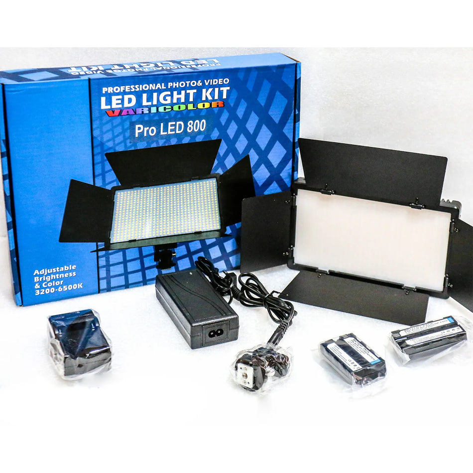 Professional Photo & Video Led-light Kit (Pro Led 800) | High-Output Studio Panel Light with Adjustable Bi-Color Temperature, Dimmable Brightness & Heavy-Duty Adjustable Light Stand Kit