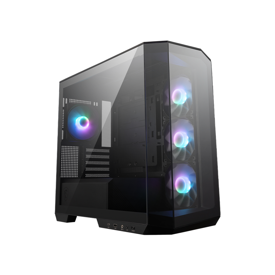 MSI MAG PANO 100R PZ - Premium Mid-Tower Gaming PC Case - Tempered Glass Side Panel - 4X ARGB 120mm Fans - Liquid Cooling Support up to 360mm Radiator