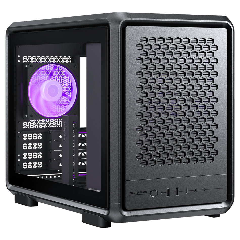 Cooler Master Master Frame 400 Mesh Premium open-frame Micro-ATX case, Pre-installed Rear Fan 1x SickleFlow 120 mm ARGB Black