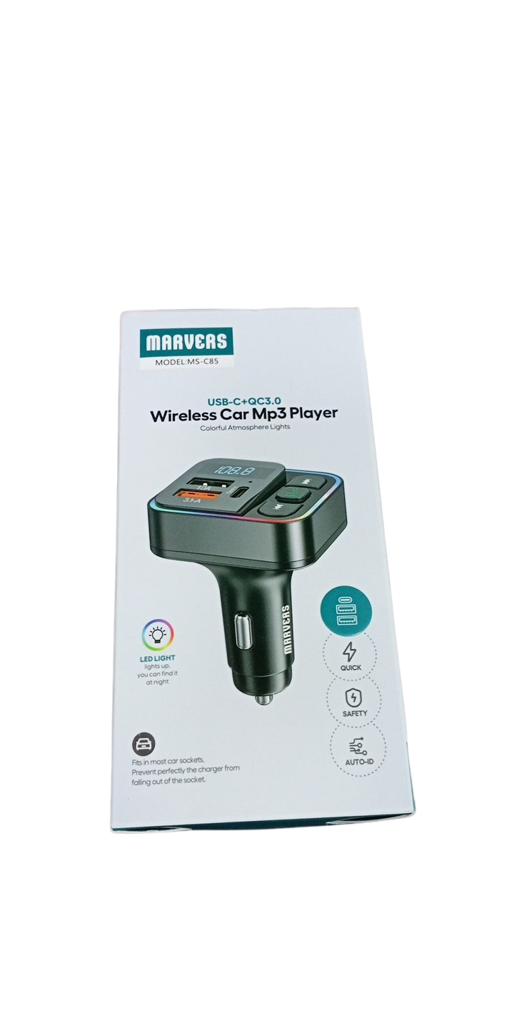Marvers MS-C85 USB-C + QC3.0 Wireless Car MP3 Player & FM Transmitter