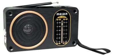 MEIER M-1063 Portable Multi-Band FM/AM/SW Bluetooth Radio with LED Flashlight
