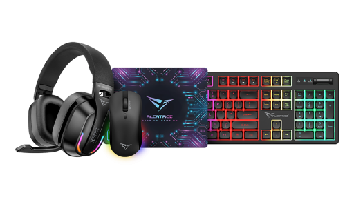 Alcatroz X-Craft Nexus Wireless 4-in-1 Gaming Combo - Rechargeable Keyboard, Mouse, Headset & Mat