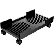ORICO  Steel Mobile CPU Stand with Wheels (ORICO-CPB5-BK-BP) | Premium Matte Black Computer Tower Floor Cart with Side Safety Guards & Lockable Brakes