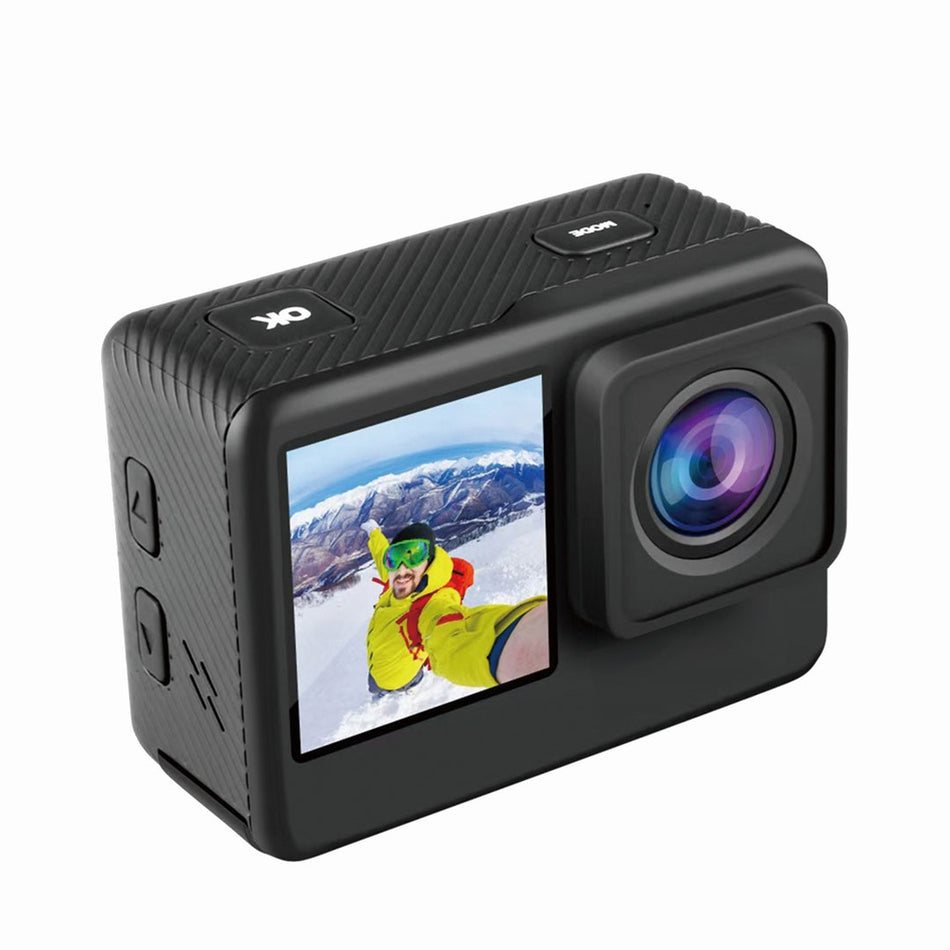 Porodo Lifestyle Waterproof 4K Action Camera 900mAh, Dual Display, Ultra HD Video, Wide-Angle Lens, Compact & Rechargeable (Black)