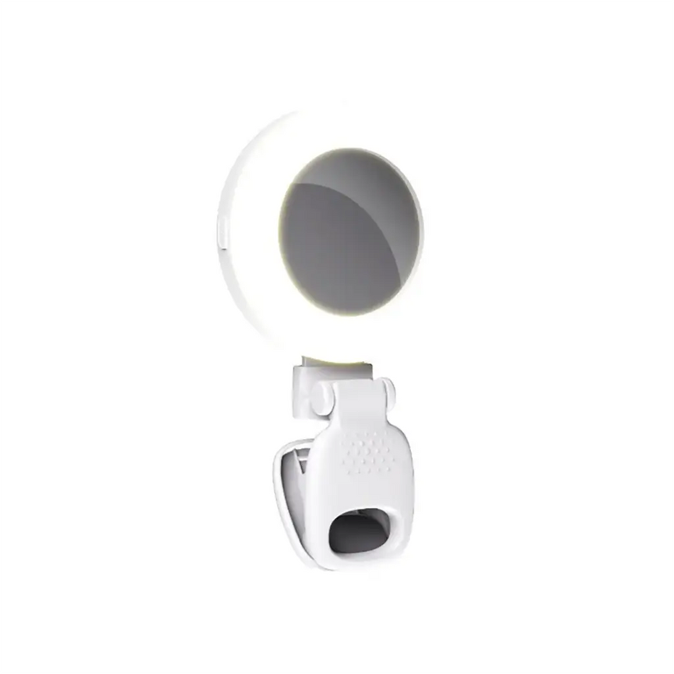 Porodo LFS153 Lifestyle Clip-On Mirror Fill Light, Customizable Light Modes, 200mAh Battery White