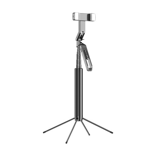 Porodo 360° Tilt Handle Media Pod with Folding Quad Base (PD-SLSEDTR-BK) | Extendable Live-Streaming Stand & Content Creator Stick for Smartphones  Black