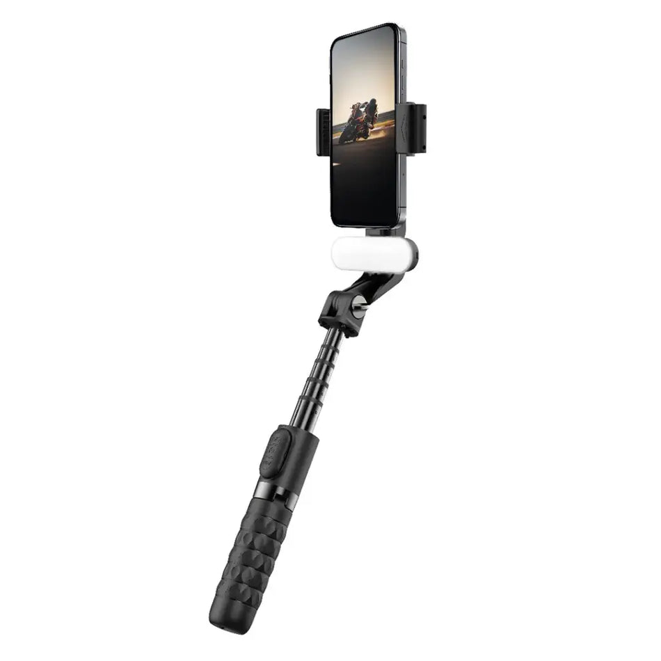 Porodo LFS148 QuadBase Gimbal Stabilizer, Bluetooth 5.2 & Remote Control, Foldable Phone Gimbal Compatible with iPhone & Android, Vlogging Stabilizer for YouTube, TikTok, Travel, Selfie Mode